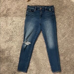 American Eagle Outfitters Women's Distressed Blue Skinny Jeans